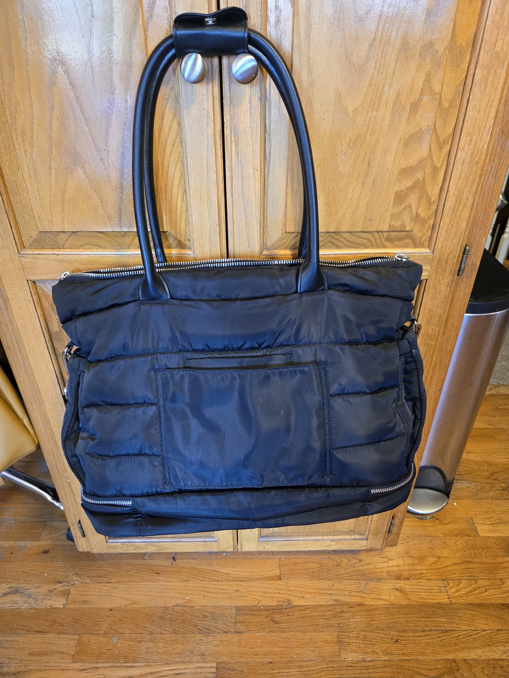 Black Quilted Tote Bag - Unbranded